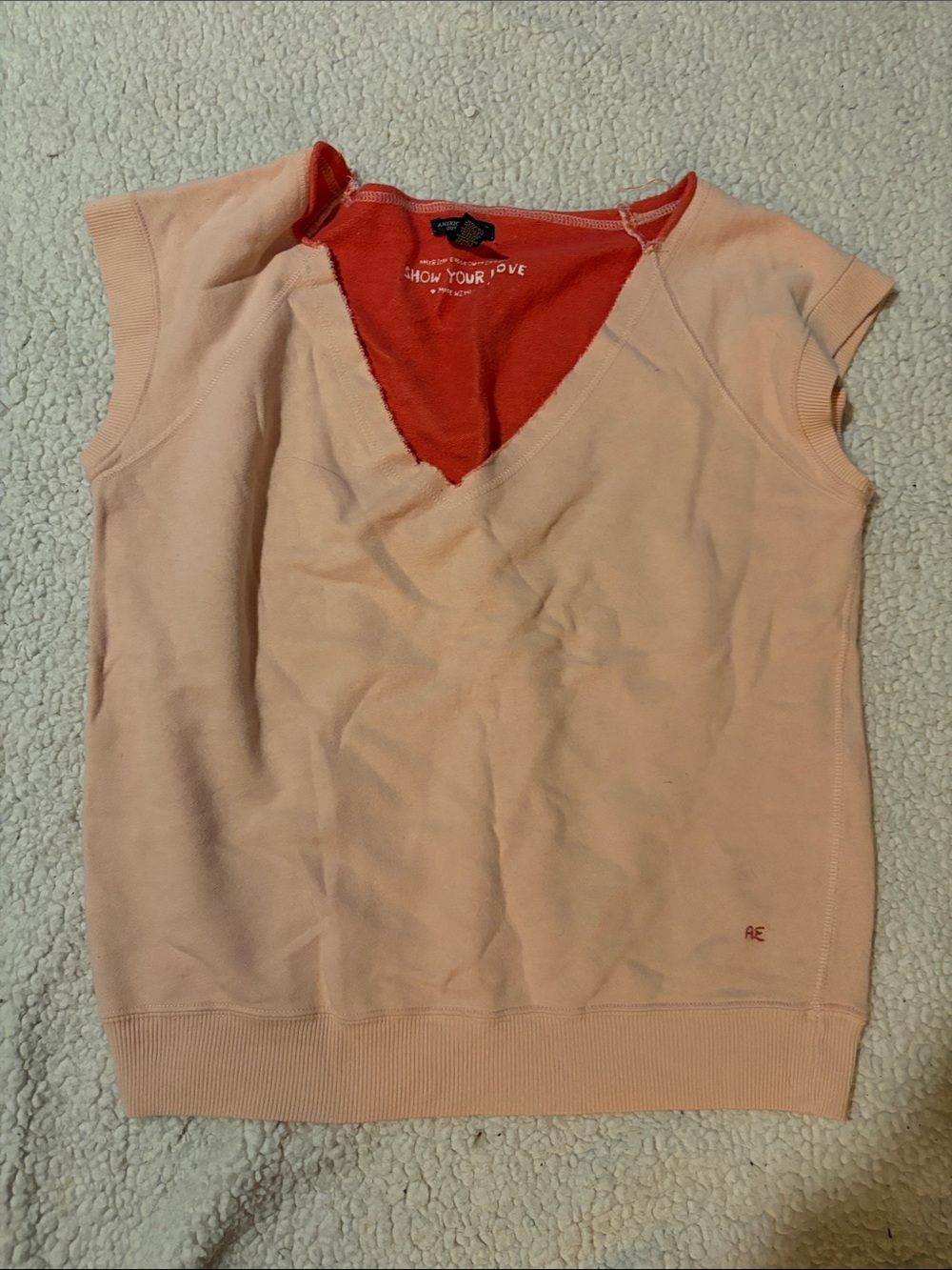 American Eagle Outfitters Peach Tunic Top with orange Trim